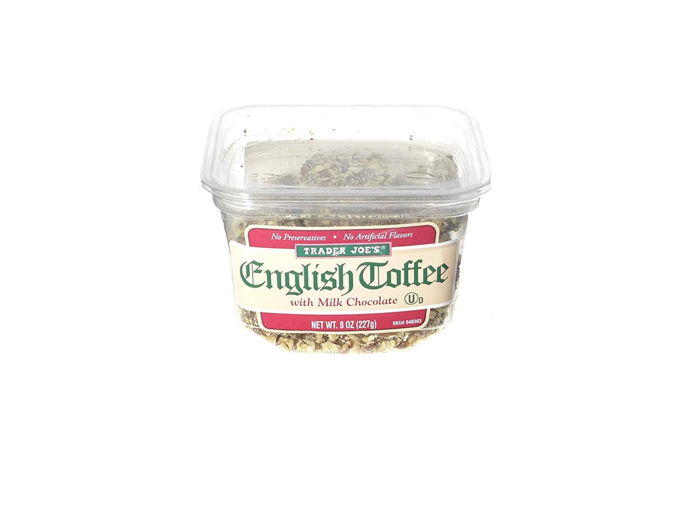 Trader Joe's English Toffee with Milk Chocolate—crisp toffee, smooth chocolate, snackable treat
