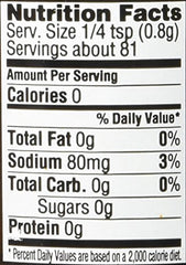 Close-up of the label highlighting built-in grinder for easy seasoning.