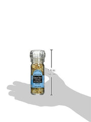 Trader Joe's Garlic Salt with Grinder back label highlighting ingredients and grinder design.