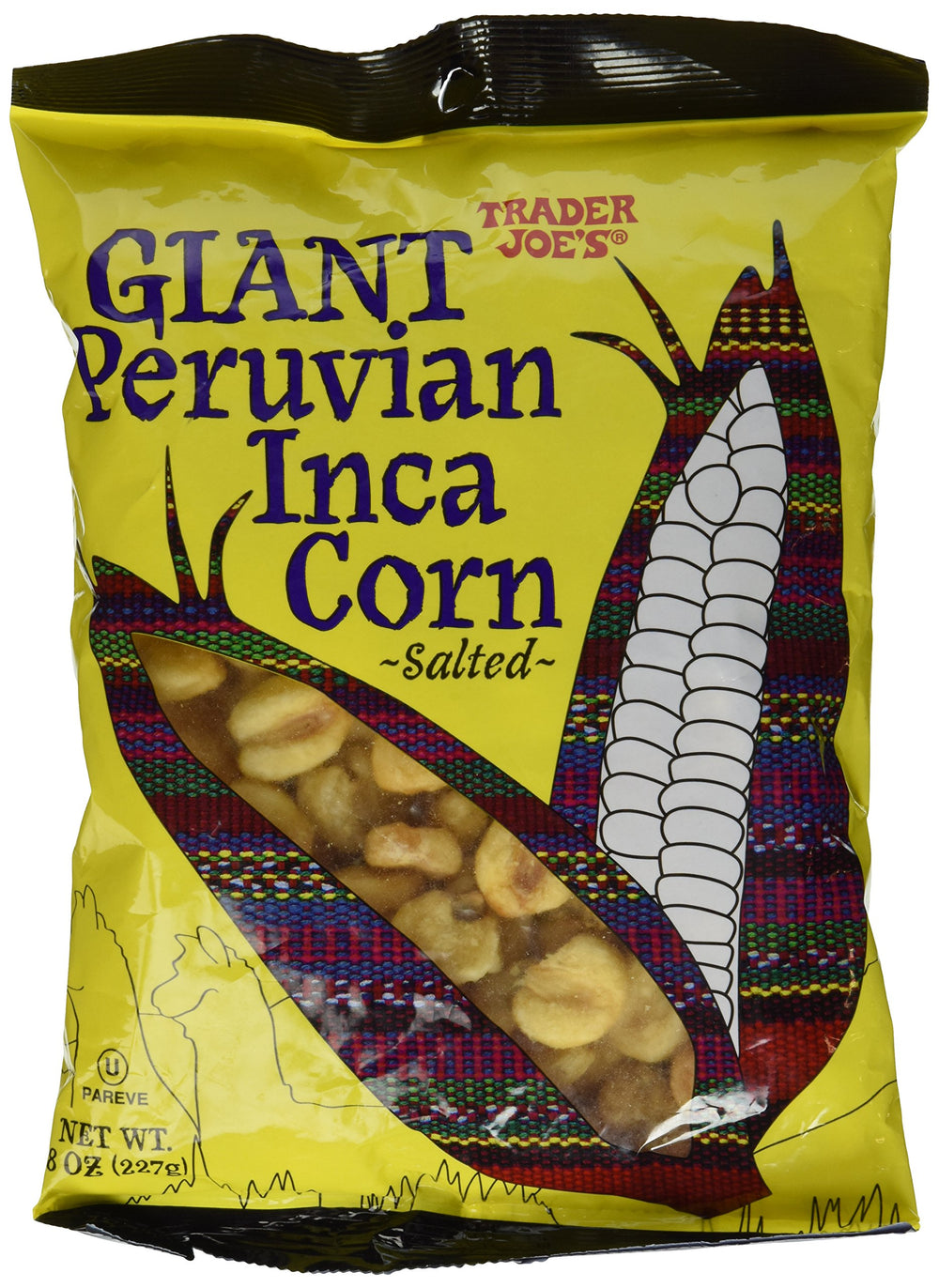 Trader Joe's Giant Peruvian Inca Corn snack with salted, crunchy texture ideal for sharing
