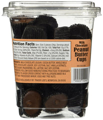 Trader Joe's Milk Chocolate Peanut Butter Cups close-up shows creamy peanut butter center.