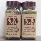 Trader Joe's Onion Salt front-pack display adds savory depth to meals.