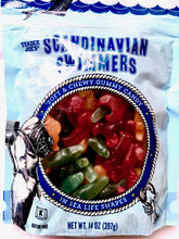 Trader Joe's Scandinavian Swimmers pack shot shows colorful sea life gummies for sharing