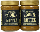 Trader Joe's Speculoos Cookie Butter jar close-up showing creamy texture for spreadability.