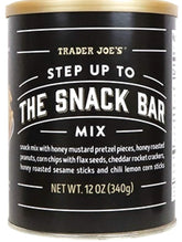 Trader Joe's Step Up to the Snack Bar Mix packaging shown for on-the-go snacking and quick energy.