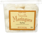 Trader Joe's Vanilla Meringues pack shot showing airy texture and light sweetness