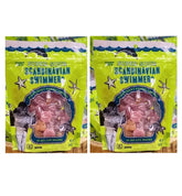 Trader Super Sour Scandinavian Swimmers 2-pack front view, bold tangy candy, gluten-free.