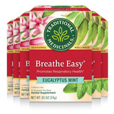 Traditional Medicinals Breathe Easy tea bag with calming aroma.