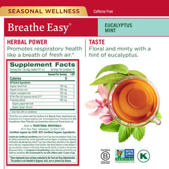 Traditional Medicinals Breathe Easy with Eucalyptus tea bags for respiratory comfort