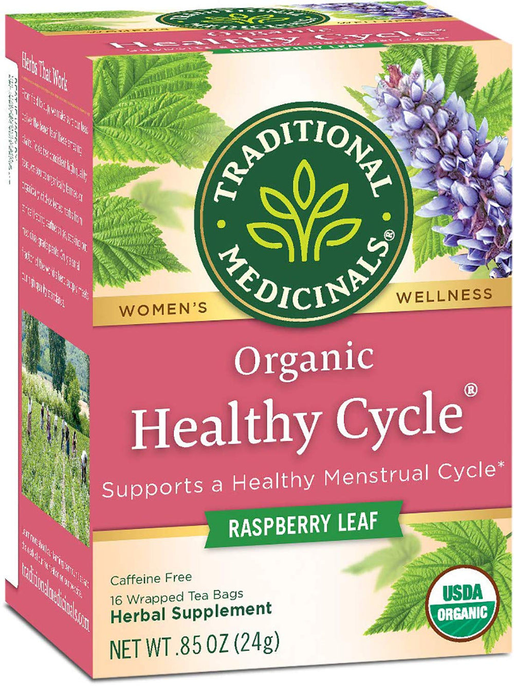 Traditional Medicinals healthy cycle tea bags ready for a comforting brew.