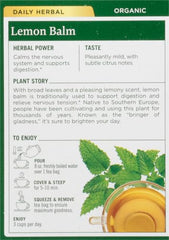 Close-up of lemon balm leaves for Traditional Medicinals tea blend