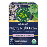 Traditional Medicinals Nighty Night Extra tea bags for a calming evening ritual.