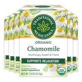 Traditional Medicinals organic chamomile tea bags for a calming ritual.