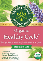Traditional Medicinals organic-tea-pack demonstrates everyday refreshment with organic ingredients.