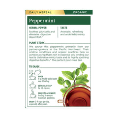 Traditional Medicinals peppermint tea cup with a crisp, aromatic brew.