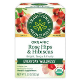 Traditional Medicinals tea bags with rose hips hibiscus deliver fruity aroma for daily refreshment