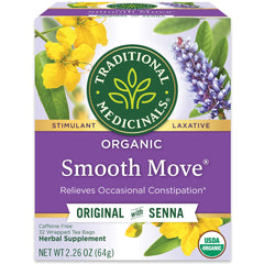 Traditional Medicinals Smooth Move tea bags in box for overnight relief