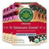 Traditional Medicinals Immune Zoom tea bags in a box ready for daily immune support