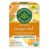 Traditional Medicinals Organic Ginger Aid box with 16 tea bags for post-meal comfort