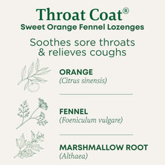 Sweet orange fennel lozenge close-up highlighting menthol note for throat comfort.