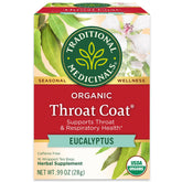 Traditional Medicinals Throat Coat Tea box and bags—organic blend for soothing throat comfort