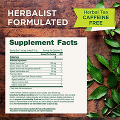 Traditional Medicinals Throat Coat tea cup with steaming aroma and rich flavor