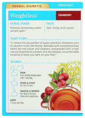 Traditional Medicinals Weightless Cranberry tea ingredients close-up with cranberry notes
