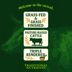 Traditional Nutrients grass-fed tallow rendering for purity and stability