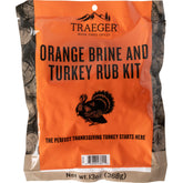 Traeger brine and rub kit 13oz package ready to flavor poultry with citrus garlic notes.