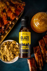 Close-up of glaze texture on meat showing sticky savory-sweet coating