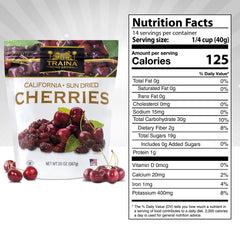 Traina Bing Cherries in a glass jar illustrating a rich pantry staple for toppings.
