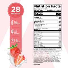 TransformHQ Meal Replacement Shake jar back view with nutrition highlights and gluten-free, non-GMO claims