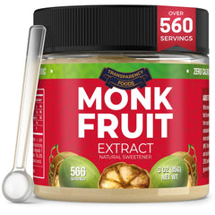Transparency Foods monk fruit sweetener jar shows natural sweetness with zero calories