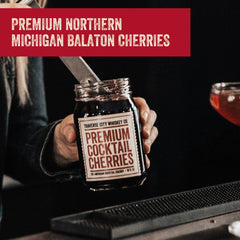 TRAVERSE CITY WHISKEY CO. old-fashioned garnish with dark plum color elevating cocktails.