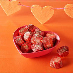 Reeses Valentine foil-wrapped cups ideal for gifting and festive table displays.