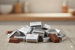 TREATBASKET silver-wrapped chocolates on elegant display