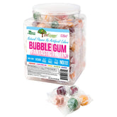Tree Hugger Bubble Gum tub front view with 120 pieces, non-GMO and vegan.