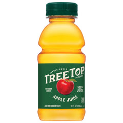 Tree Top apple juice label closeup highlighting 100% juice