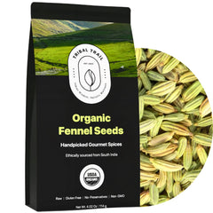 Tribal Trail fennel seeds in a recyclable kraft bag ready for cooking.