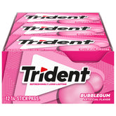 Trident Bubblegum Sugar Free Gum 12-pack front view for easy office refills.