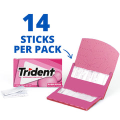 Office desk drawer with bulk Trident gum pack for quick access.