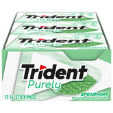 Trident Purely Spearmint gum packaging 12-pack for bulk stocking.