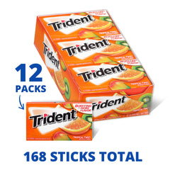 Trident Tropical Twist gum with xylitol ingredient highlighting sweetness