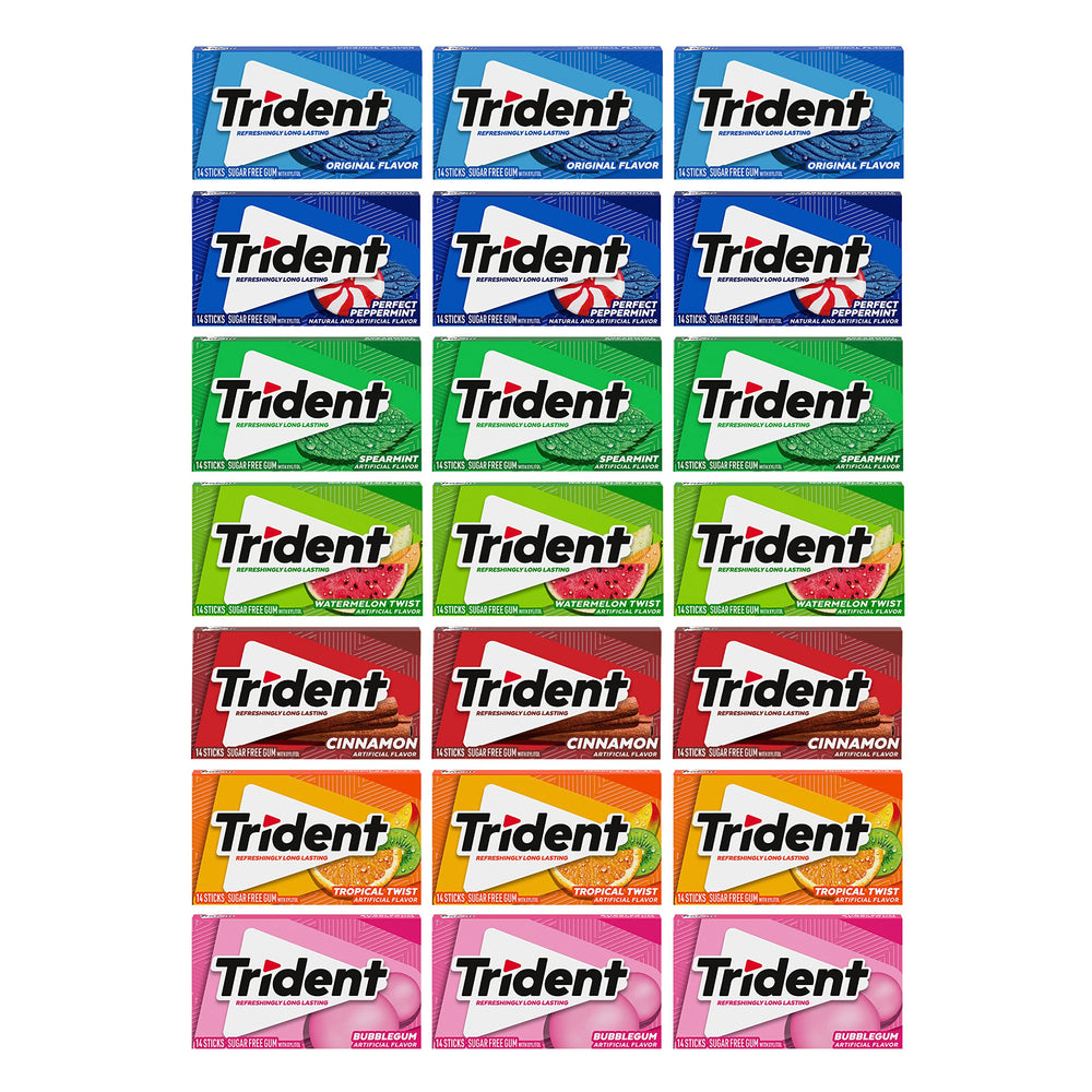 Trident variety pack outer box showcases convenient bulk packaging for gifts and events