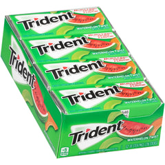 Trident Watermelon Twist gum pack front view showing fresh flavor promise