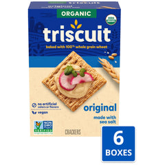 Triscuit Organic Original seals showcasing organic and non GMO verification