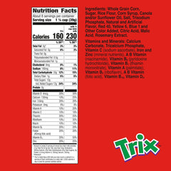 Trix whole grain corn puffs, hearty and flavorful breakfast base.