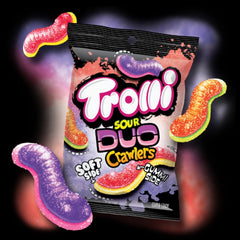 Trolli Sour Brite Duo Crawlers Citrus Watermelon flavor close-up, zesty and refreshing