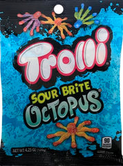 Colorful assortment of TROLLI Octopus gummies spilled for fun snacking.
