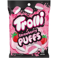 Trolli Strawberry Puffs movie-night display, great for gatherings.